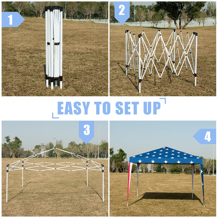 10x10 Folding Pop Up Tent Gazebo Canopy Mesh Sidewall Image 7