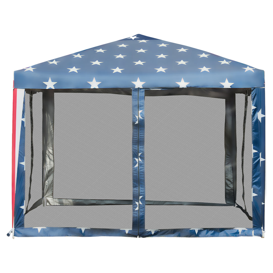 10x10 Folding Pop Up Tent Gazebo Canopy Mesh Sidewall Image 10