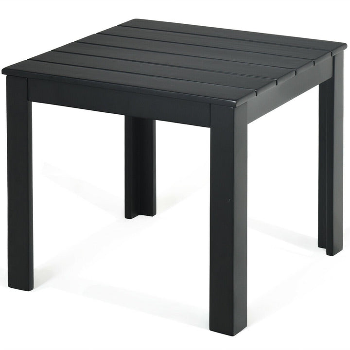 2PCS Wooden Square Side End Table Patio Coffee Bistro Table Indoor Outdoor Black Image 6