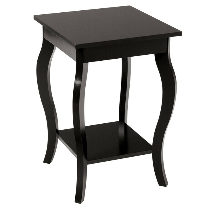 Accent Side Table Sofa End Table Nightstand Coffee Table w/ Storage Shelf Brown Image 9