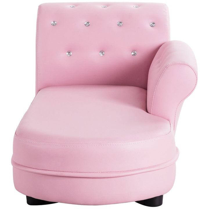 Kids Sofa Relax Couch Chaise Lounge Armrest Chair Bedroom Living Room Pink Image 4