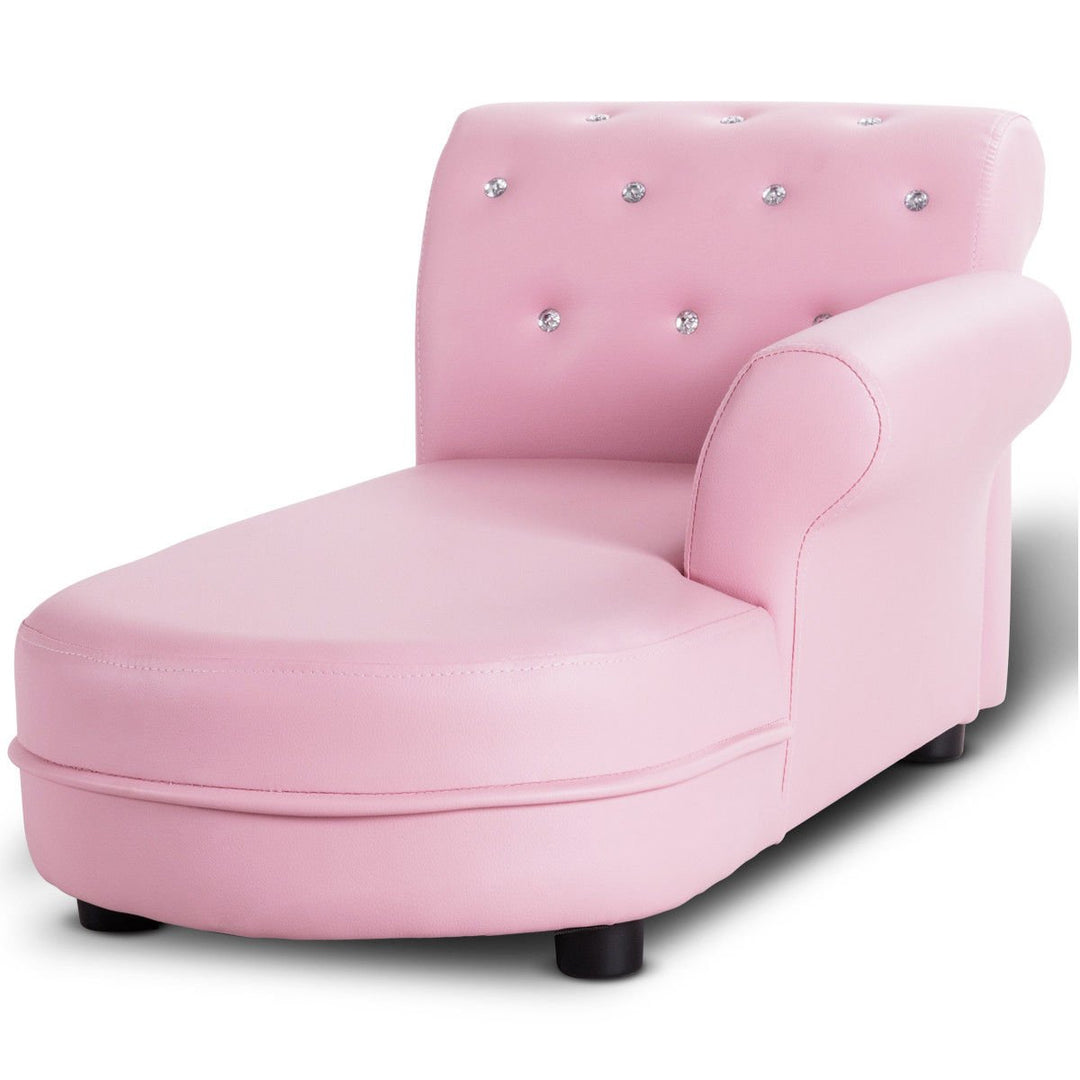 Kids Sofa Relax Couch Chaise Lounge Armrest Chair Bedroom Living Room Pink Image 7