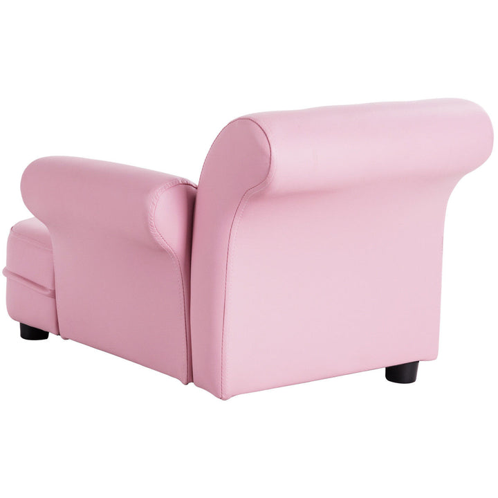 Kids Sofa Relax Couch Chaise Lounge Armrest Chair Bedroom Living Room Pink Image 8