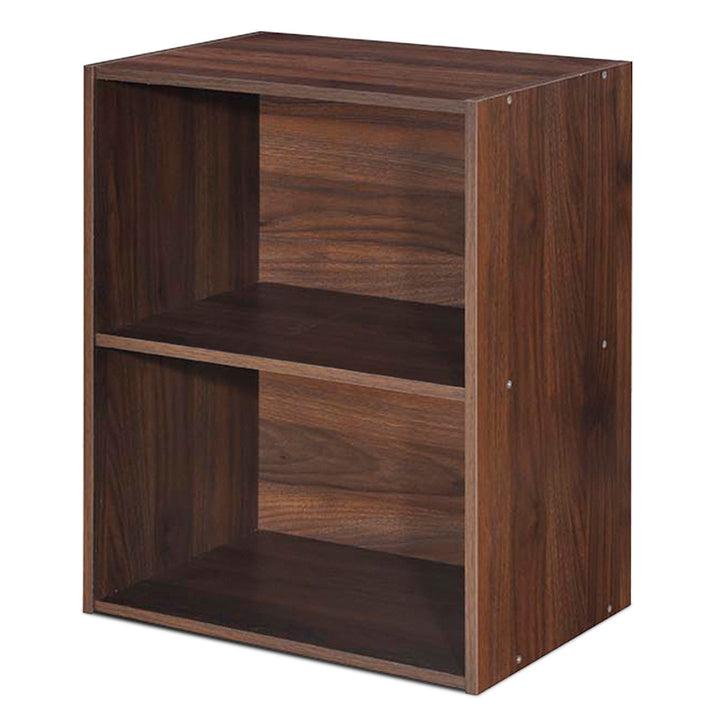 2 Tier Open Shelf Night Stand End Table Sofa Side Storage Display Furni Walnut Image 7