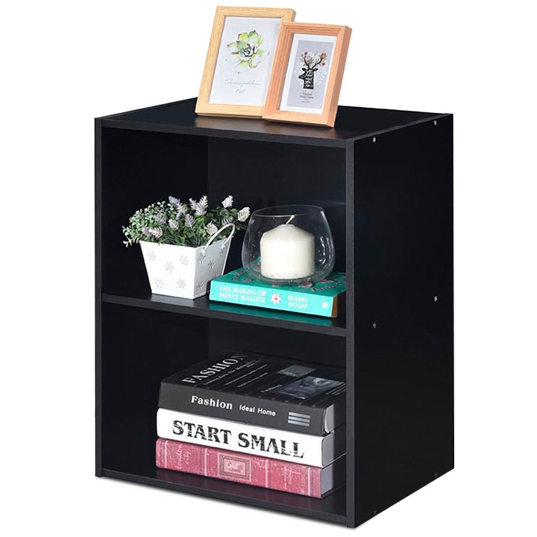 2 Tier Open Shelf Night Stand End Table Sofa Side Storage Display Furni Black Image 1