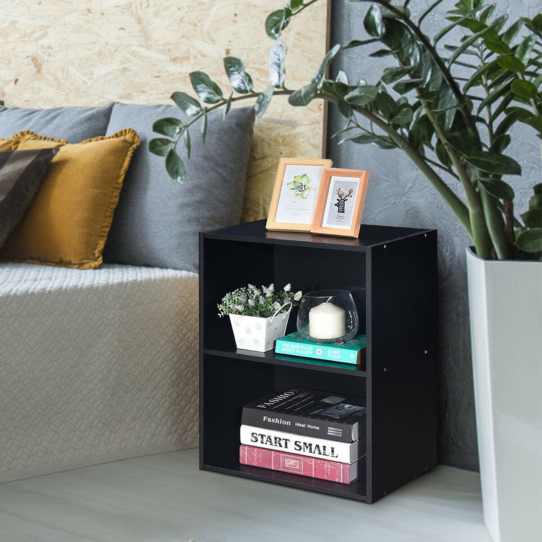 2 Tier Open Shelf Night Stand End Table Sofa Side Storage Display Furni Black Image 6