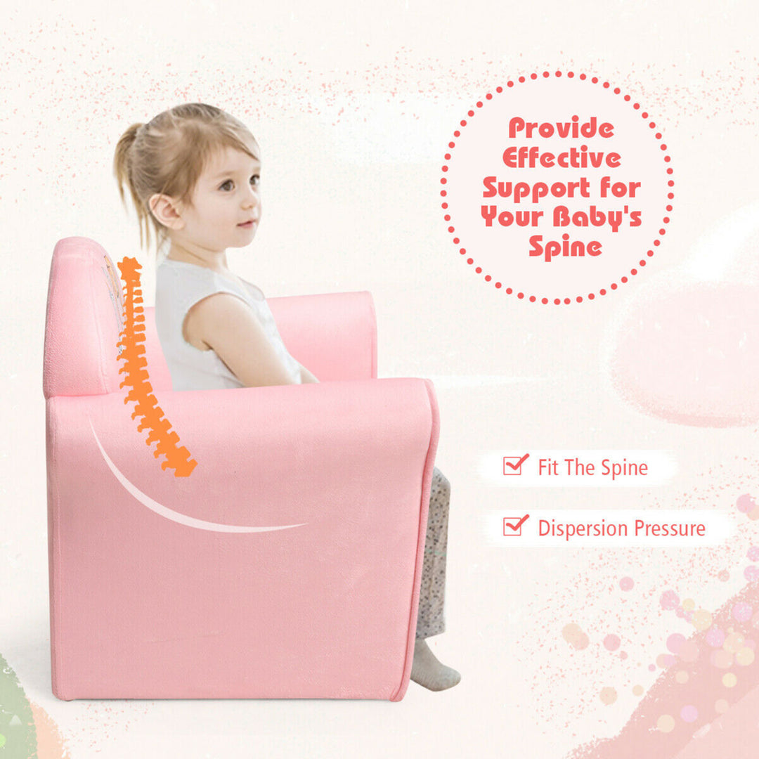 Kids Mermaid Sofa Children Armrest Couch Upholstered Chair Toddler Furniture Image 6