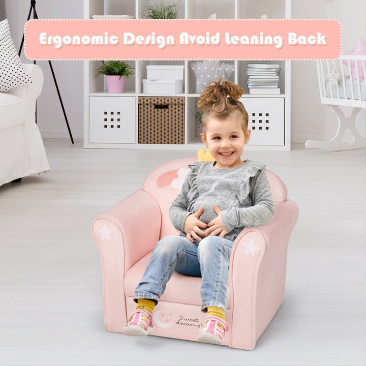 Kids Lamb Sofa Children Armrest Couch Upholstered Chair Toddler Furniture Gift Image 4