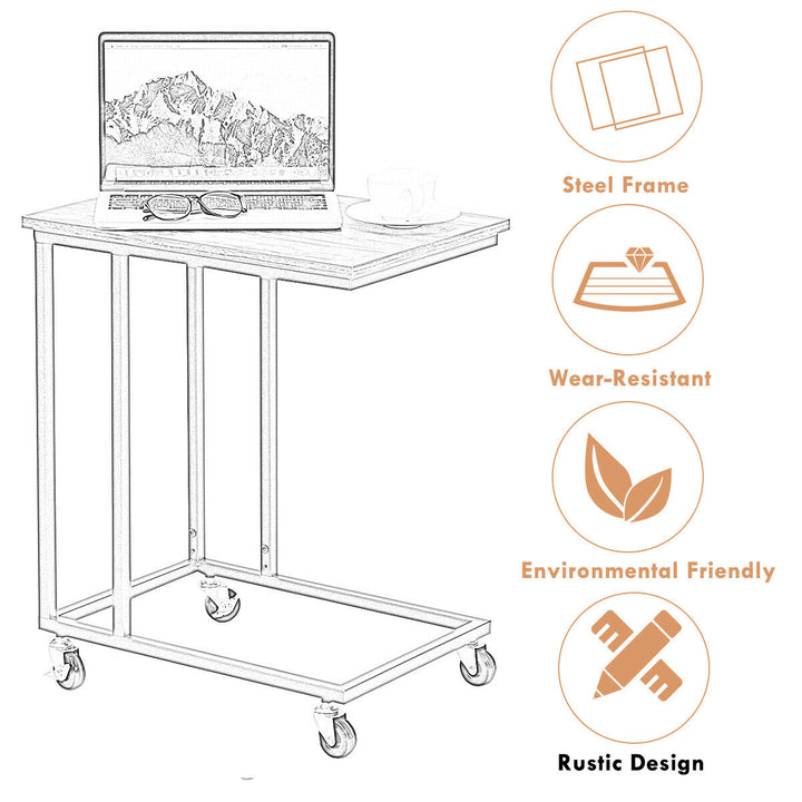 Laptop Holder Sofa Side End MobileTable Multiple Stand Desk Notebook Beside Wood Image 8