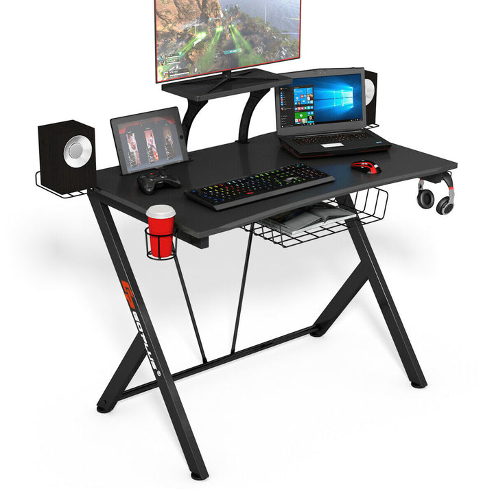 Gaming Desk Computer Desk PC Table Workstation with Headphone Hook and Cup Holder Image 10