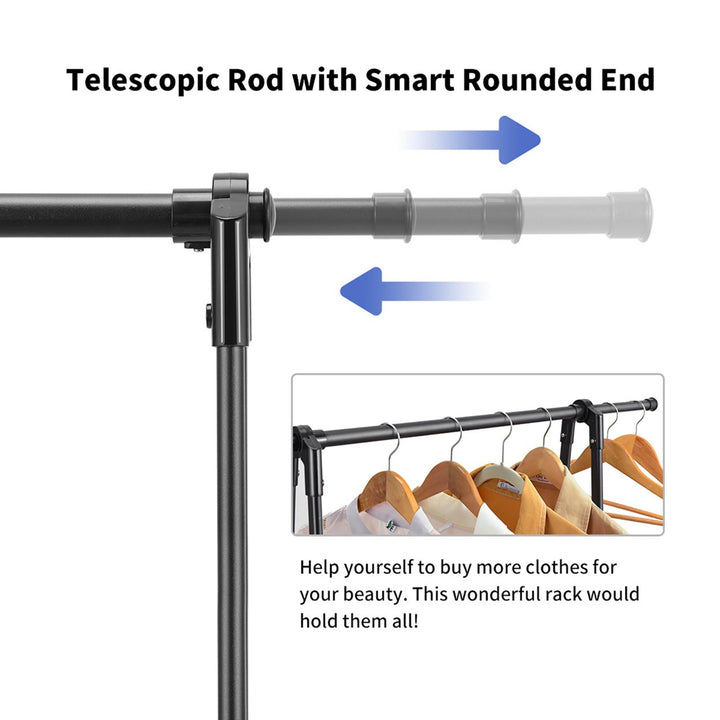 A-Frame Garment Rack Folding Clothes Hanger w/ Extendable Hanging RodandShoe Shelf Image 7