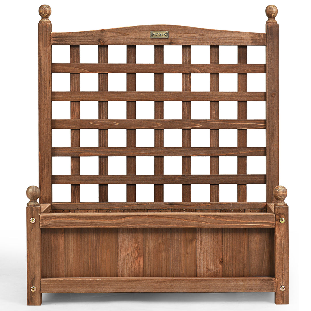 Solid Wood Planter Box with Trellis Weather-Resistant Outdoor 25x11x30 Image 7