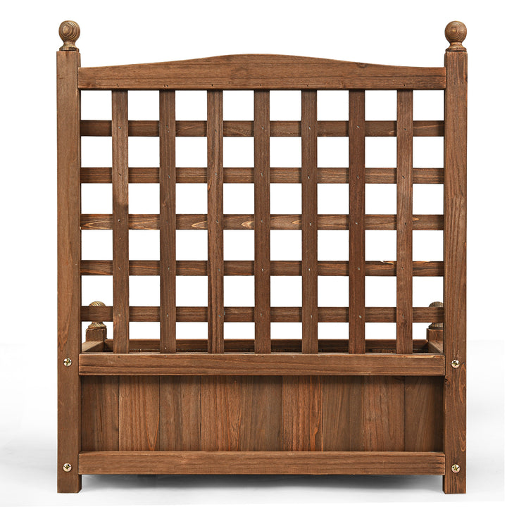 Solid Wood Planter Box with Trellis Weather-Resistant Outdoor 25x11x30 Image 9