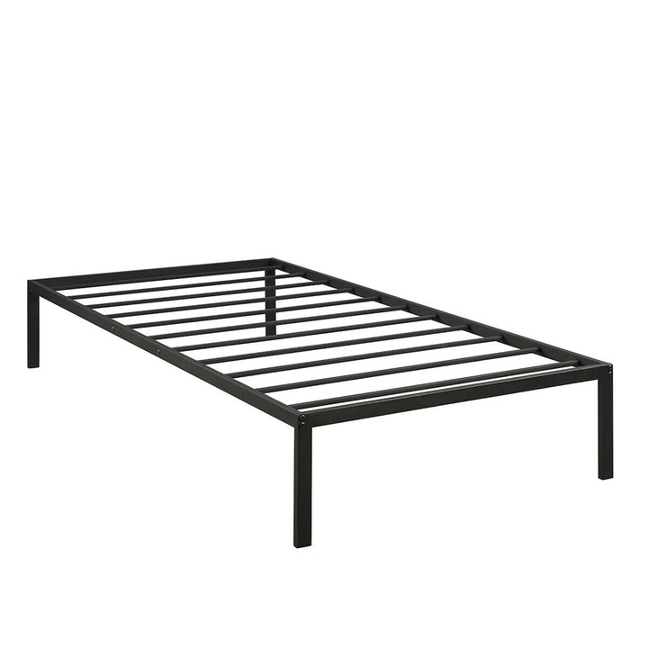 14 Inch Heavy Duty Metal Platform Bed Frame Steel Slat Mattress Foundation Black Image 9