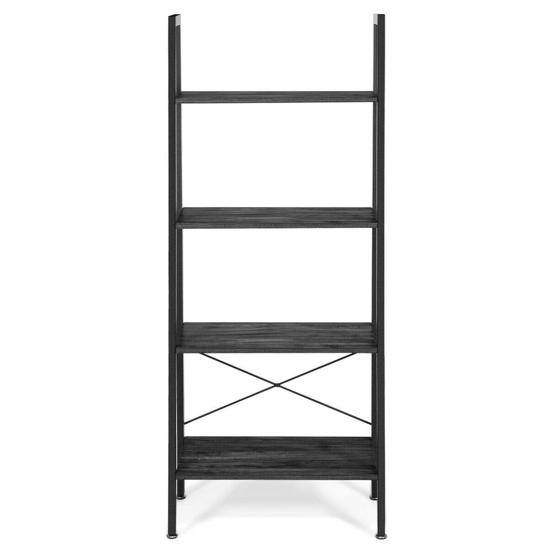 4-Tier Ladder Shelf Ladder Bookcase Bookshelf Display Rack Plant Stand Image 8