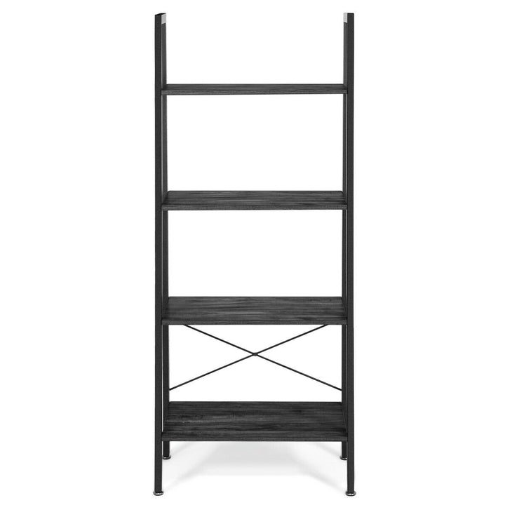 4-Tier Ladder Shelf Ladder Bookcase Bookshelf Display Rack Plant Stand Image 8