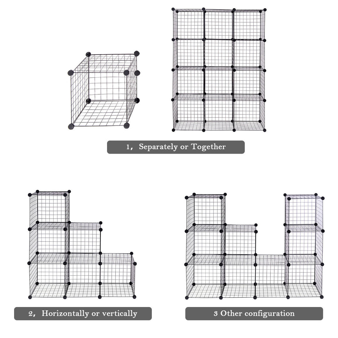 6 Cube Grid Wire Organizer Wardrobe Shelves Bookcase DIY Image 3