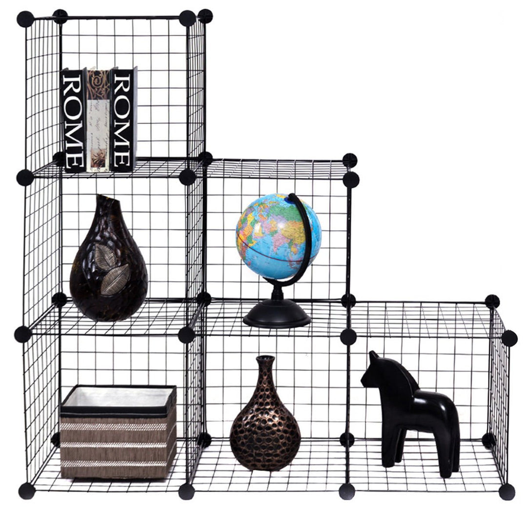 6 Cube Grid Wire Organizer Wardrobe Shelves Bookcase DIY Image 7