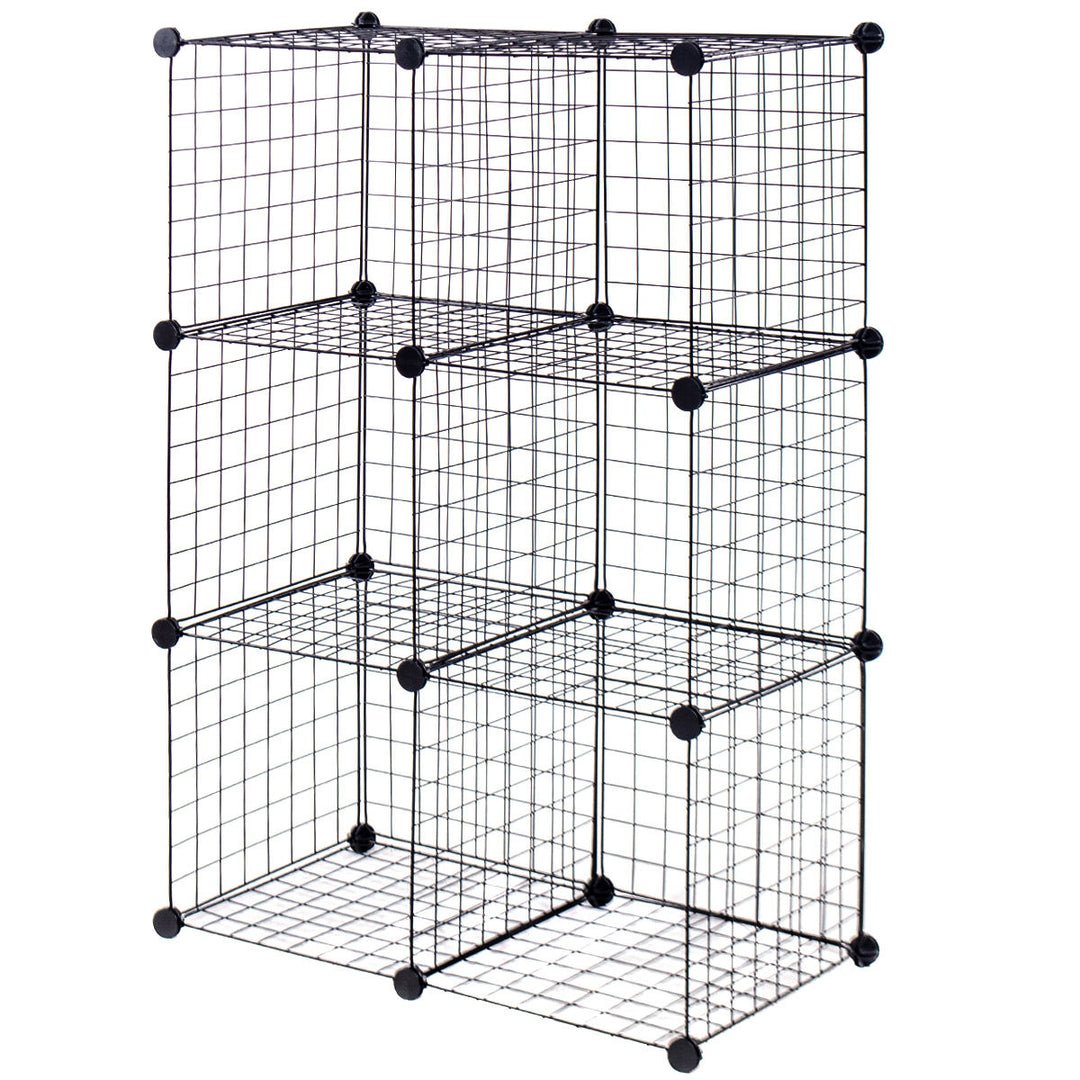 6 Cube Grid Wire Organizer Wardrobe Shelves Bookcase DIY Image 8