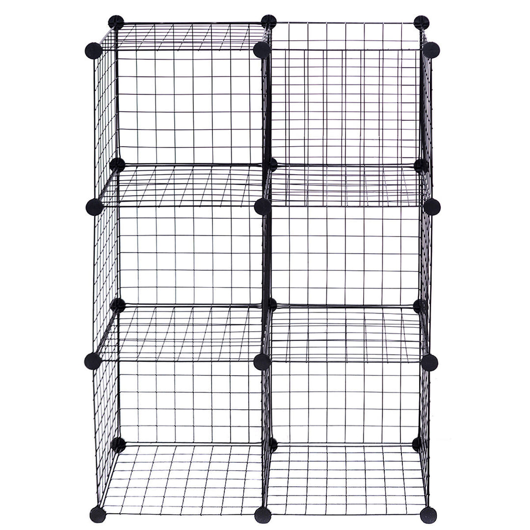 6 Cube Grid Wire Organizer Wardrobe Shelves Bookcase DIY Image 9