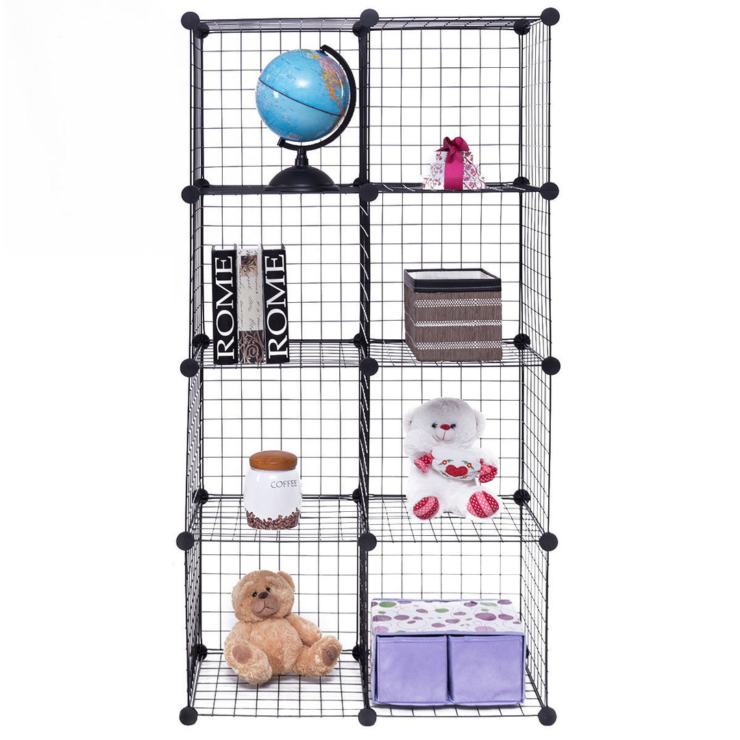 8 Cube Grid Wire Organizer Wardrobe Shelves Bookcase DIY Image 1