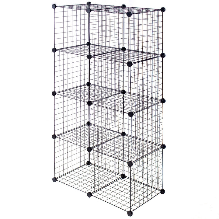 8 Cube Grid Wire Organizer Wardrobe Shelves Bookcase DIY Image 9