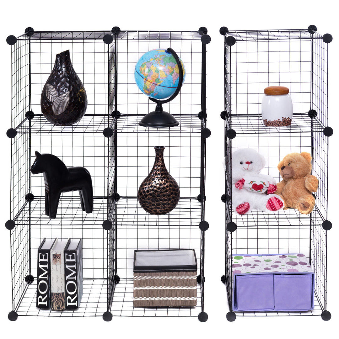 12 Cube Grid Wire Organizer Wardrobe Shelves Bookcase DIY Image 5