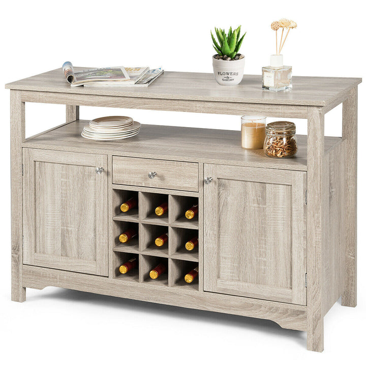 Buffet Server Sideboard Wine Cabinet Console Table Grey Home Image 4