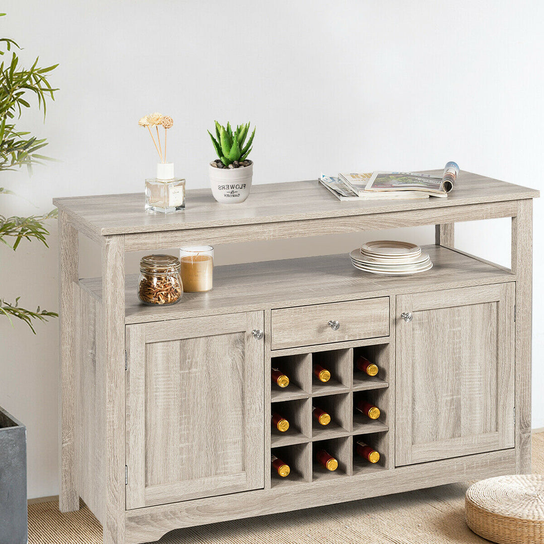 Buffet Server Sideboard Wine Cabinet Console Table Grey Home Image 1