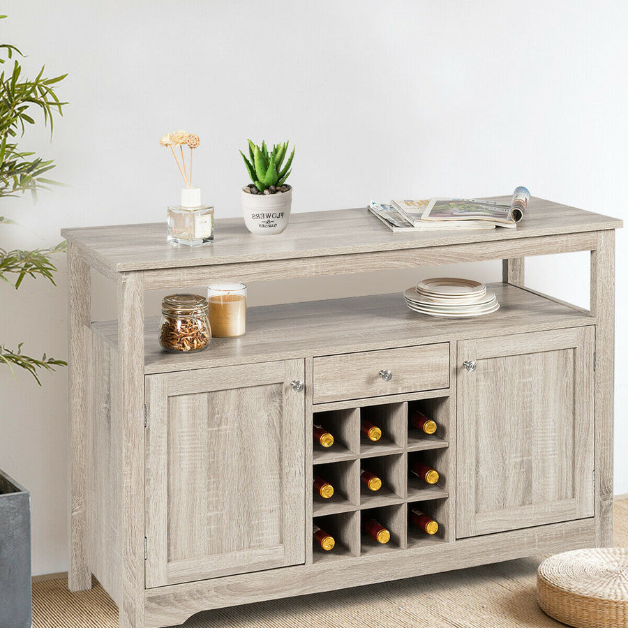 Buffet Server Sideboard Wine Cabinet Console Table Grey Home Image 1