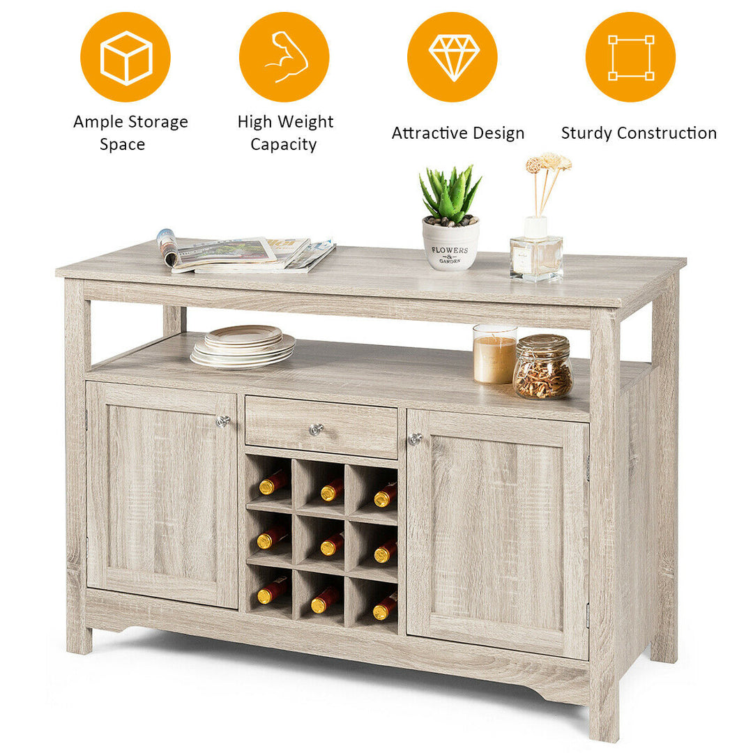 Buffet Server Sideboard Wine Cabinet Console Table Grey Home Image 9