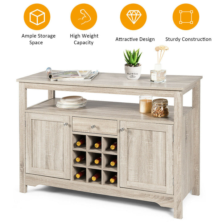 Buffet Server Sideboard Wine Cabinet Console Table Grey Home Image 9