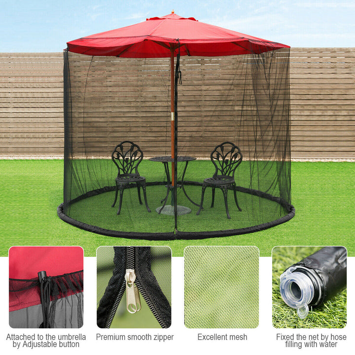 9/10FT Umbrella Table Screen Cover Mosquito Bug Insect Net Outdoor Patio Netting Image 6