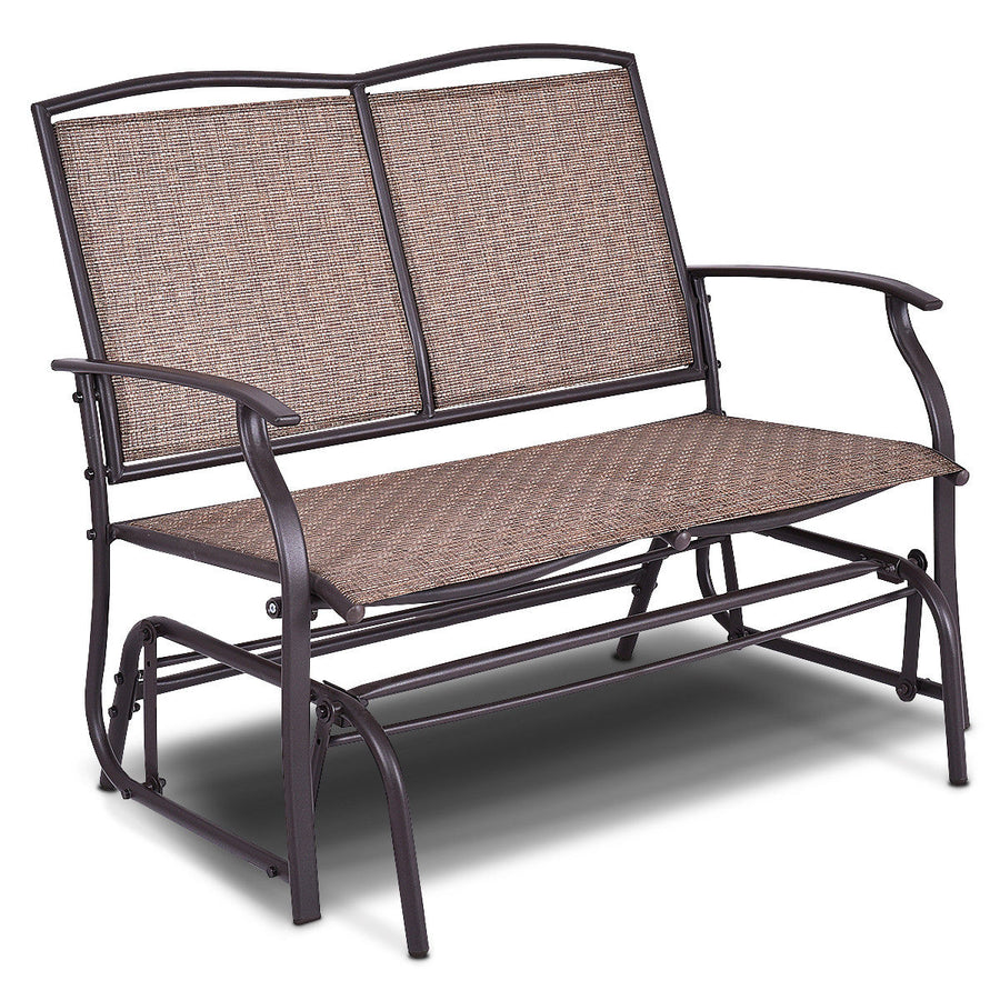 Patio Loveseat Glider Rocking Bench Double Chair With Arm Backyard Outdoor Image 1