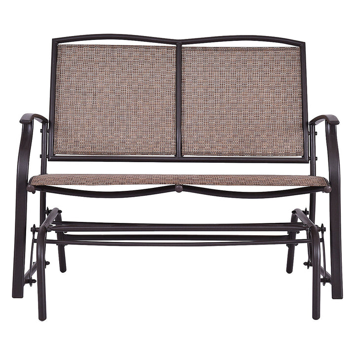 Patio Loveseat Glider Rocking Bench Double Chair With Arm Backyard Outdoor Image 3