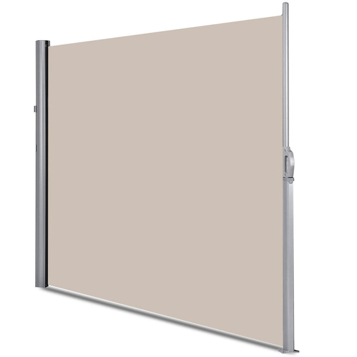 118.5 x 71 Patio Retractable Folding Side Awning Screen Privacy Divider Beige Image 4