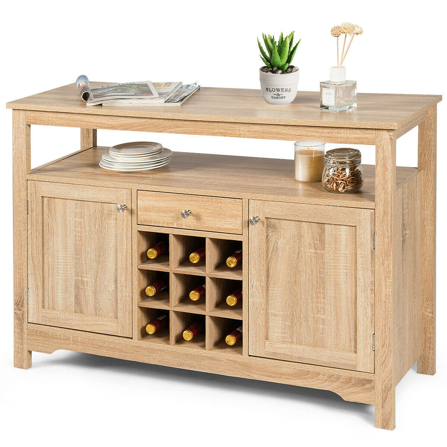 Buffet Server Wine Cabinet Console Table Dining Room Natural Image 1