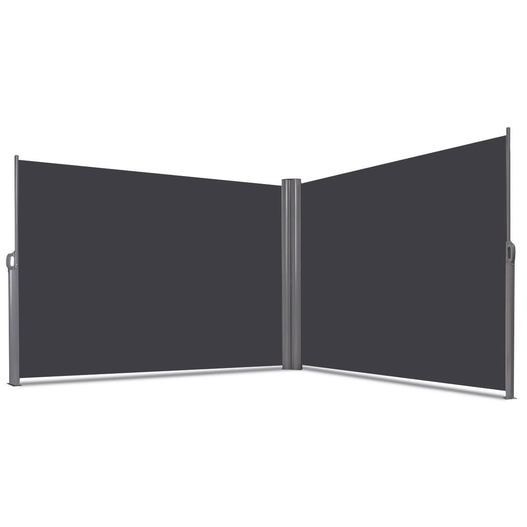 237x 63 H Patio Retractable Double Folding Side Awning Screen Divider Image 4