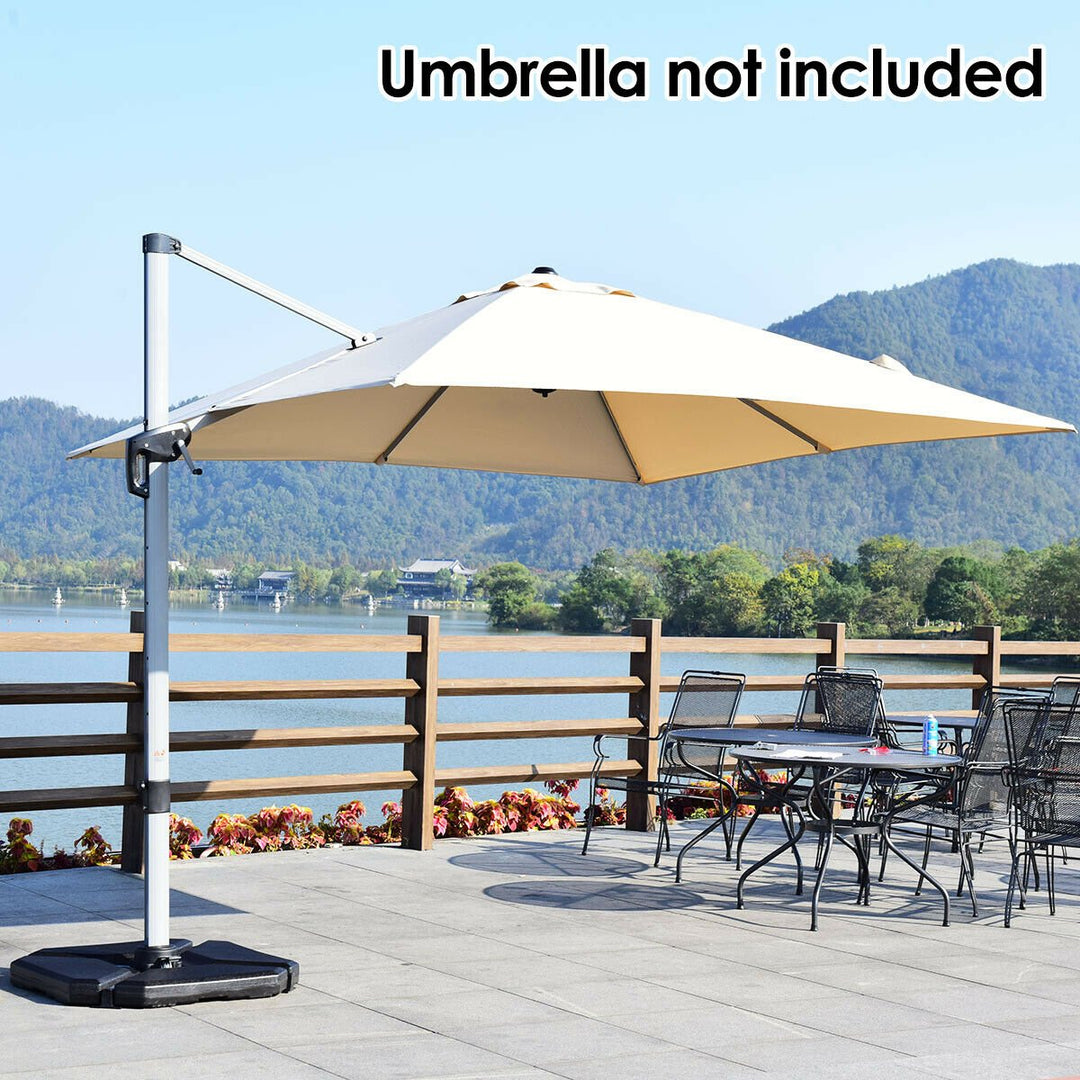 4PCS Patio Cantilever Offset Umbrella Base Sand/Water Filled Image 3