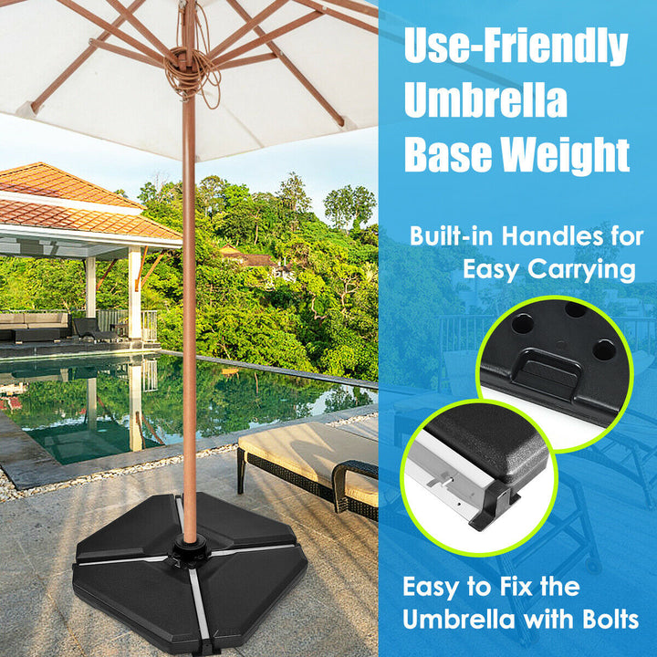 4PCS Patio Cantilever Offset Umbrella Base Sand/Water Filled Image 6