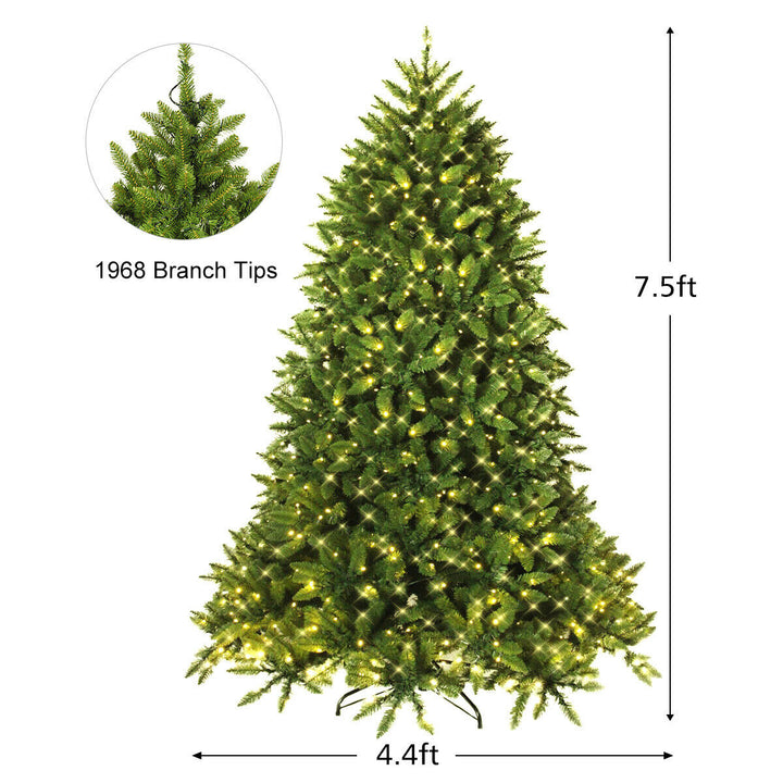 7.5ft Pre-lit LED PVC Christmas Fir Tree w/8 Flash Mode Patio Image 3