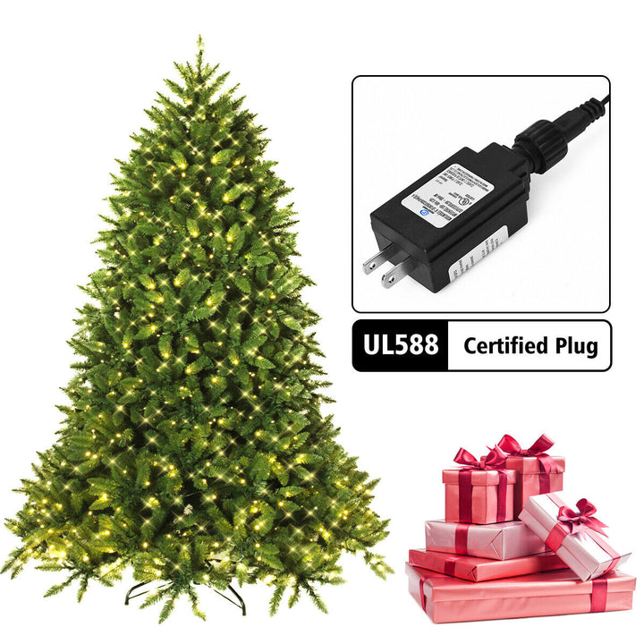 7.5ft Pre-lit LED PVC Christmas Fir Tree w/8 Flash Mode Patio Image 6