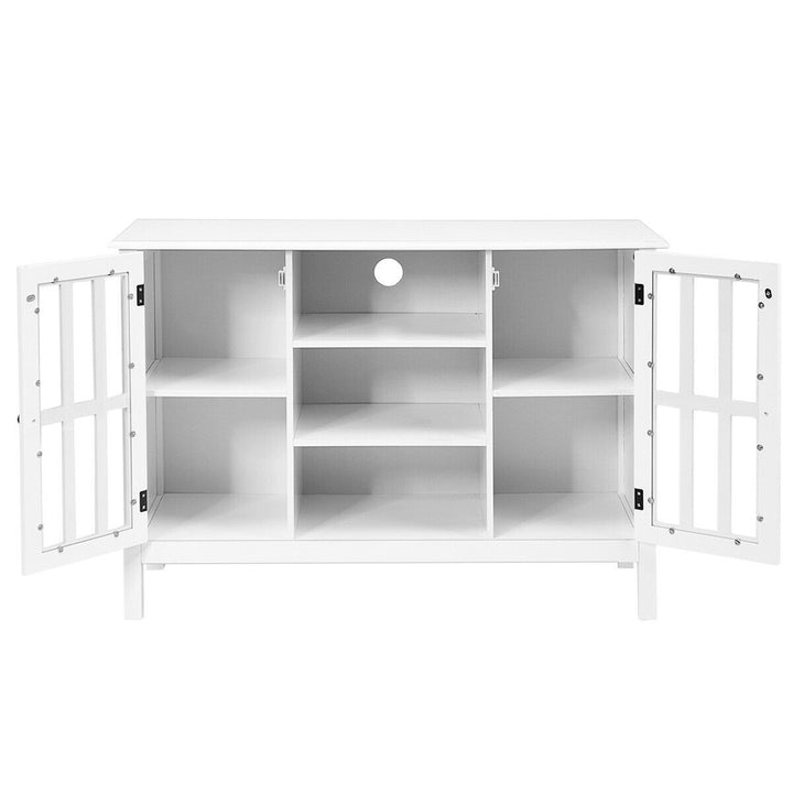 Wood TV Stand Entertainment Media Center Console for TV up to 50 White Image 10