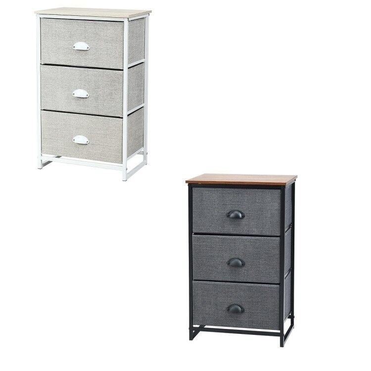 3 Drawer Nightstand Side Table Storage Tower Dresser Chest Home Office Furniture Image 1