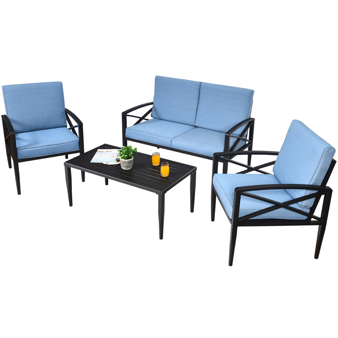 8PCS Patio Sofa Conversation Set Outdoor Furniture Set Yard w/ Cushion Image 6