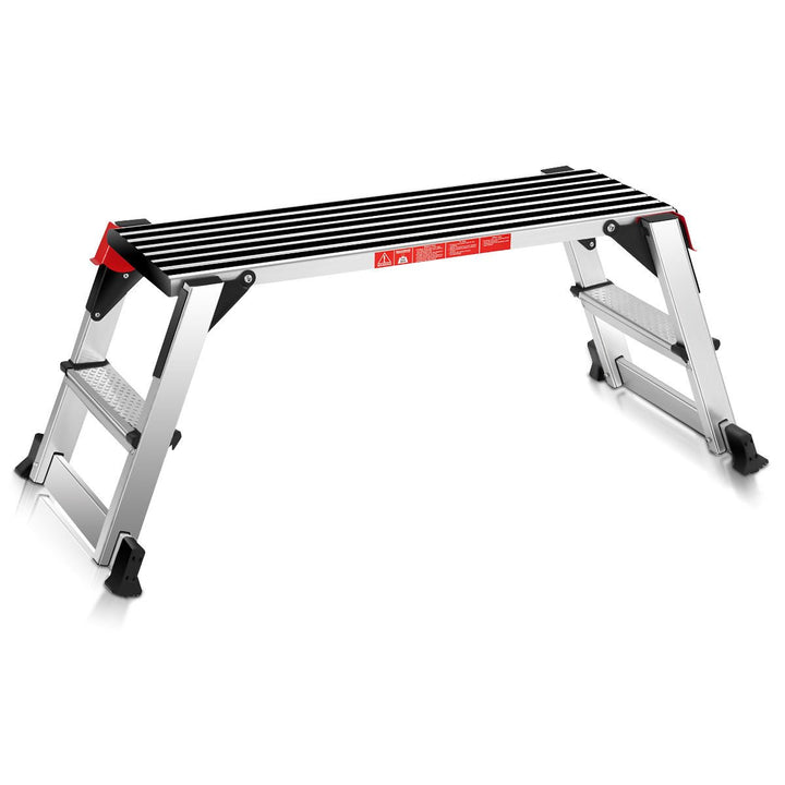 330lbs Aluminum Step Stool Folding Bench Work Platform Non-slip Drywall Ladder Image 7