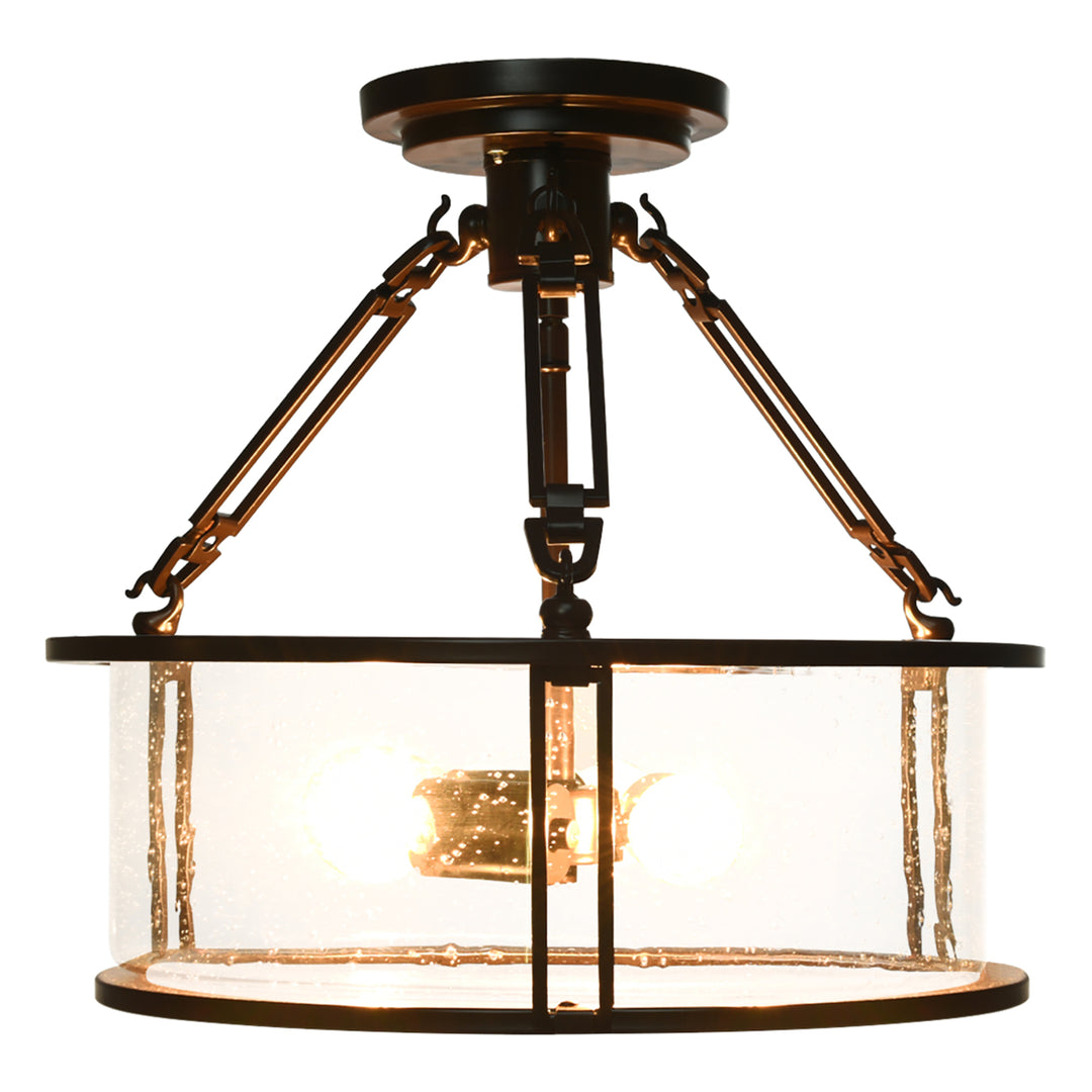 Semi Flush Mount Ceiling Light 3-Light Industrial Bubble Glass Pendant Lamp Image 10