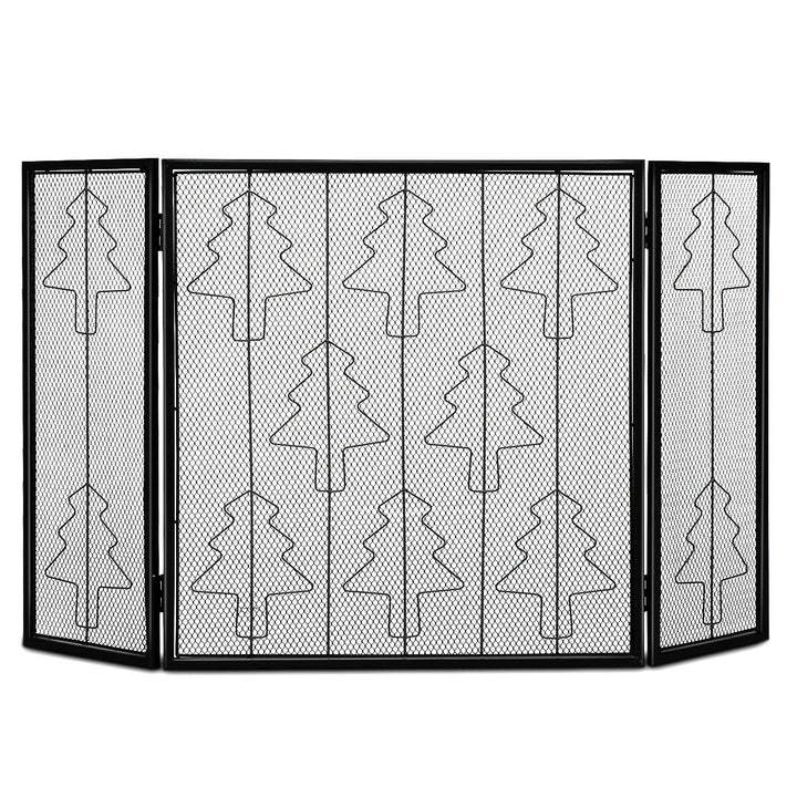 Folding 3 Panel Steel Fireplace Screen Doors Heavy Duty Christmas Image 8