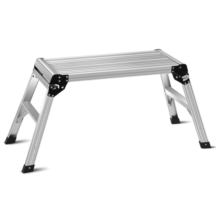 HD EN131 Aluminum Platform Drywall Step Up Folding Work Bench Stool Ladder Image 8