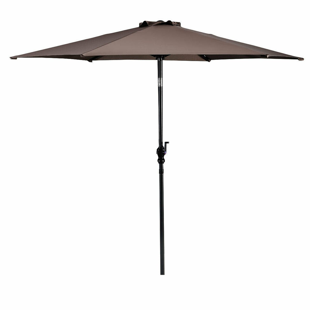 10FT Patio Umbrella 6 Ribs Market Steel Tilt W/ Crank Outdoor Garden Tan Image 10